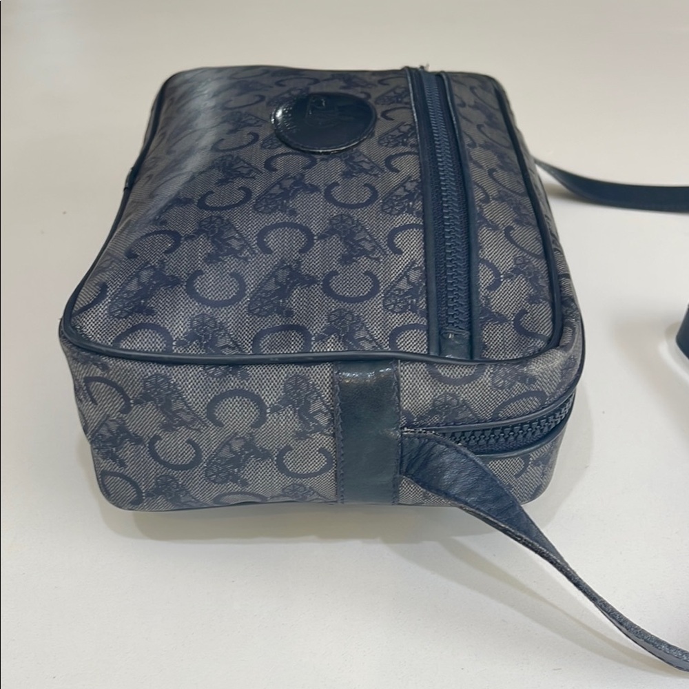 Rare Authentic Celine CC Logo Navy Vintage Shoulder Bag - Picture 5 of 16